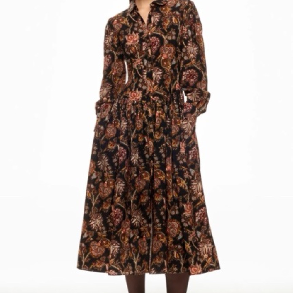 Ulla Johnson “Celia” Wool-Blend Paisley Midi Dress – Multicolor – Size 10